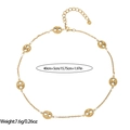 Detailed view of 18k gold plated coffee bean link chain with 40cm+5cm length specs - Pig Nose Coffee Bean Style (XL110146)