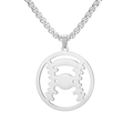 Collier de sport en acier inoxydable argenté avec pendentif baseball ajouré poli - Baseball / Acier / Chaîne boîte