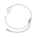Polished silver stainless steel bracelet featuring a gymnast pendant and lobster clasp - Gymnast 1 (Cross Chain Style) / Silver