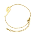 Golden stainless steel chain bracelet featuring a gymnast silhouette pendant for women - Gymnast 1 (Cross Chain Style) / Gold