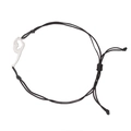 Adjustable black braided rope bracelet with a silver gymnast silhouette metal pendant - Gymnast 1 (Braided Cord) / Silver-Black