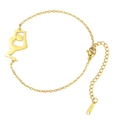 Elegant gold stainless steel link bracelet featuring a yoga pose charm and lobster clasp - Gymnast 2 (Cross Chain Style) / Gold