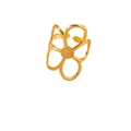 18K gold plated stainless steel open ring featuring a delicate hollow flower design - Flower Shape (JZ110037) / Gold