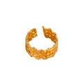 Dettaglio dell'anello regolabile placcato oro 18K con texture a maglia intrecciata - Stile Consistenza Intrecciata in Metallo (JZ11018)