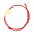 Adjustable red braided rope bracelet with golden female gymnast silhouette pendant - Gymnast 2 (Braided Cord) / Gold-Red