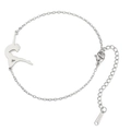 Elegant silver stainless steel bracelet featuring a graceful ballerina charm and lobster clasp - Gymnast 3 (Cross Chain Style) / Silver
