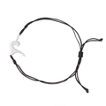 Adjustable black woven bracelet with silver stainless steel gymnast silhouette pendant - Gymnast 3 (Braided Cord) / Silver-Black