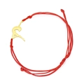 Adjustable red braided rope bracelet featuring a golden gymnast silhouette pendant - Gymnast 3 (Braided Cord) / Gold-Red