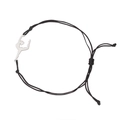 Adjustable black woven rope bracelet with silver gymnastics dancer pendant for women - Gymnast 4 (Braided Cord) / Silver-Black