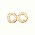 Minimalist irregular enamel hoop earrings with high-shine gold plating and cream resin - White