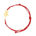Handcrafted red woven string bracelet featuring a gold ballerina dancer charm pendant - Gymnast 5 (Braided Cord) / Gold-Red