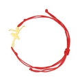 Adjustable red braided rope bracelet with a golden ballerina dancer charm pendant - Gymnast 6 (Braided Cord) / Gold-Red