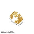 Detail shot of golden star cut-out ring with dimensions 1.78cm and 3.2g weight - Multi-Pentagram Wrap Style (JZ1)