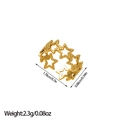 Detail view of gold star cut-out ring with precise size dimensions and weight info - Pentagram Chain Link Style (JZ2)