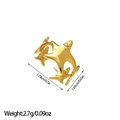 Golden starfish open ring with three connected sea stars on a minimalist white background - Sea Star Row Style (JZ4)