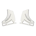 Cute ice skate earrings for women made of matte silver stainless steel with cutouts - Silver
