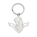 Llavero de acero inoxidable plateado con colgante calado de madre ángel abrazando bebé - Estilo 1-Color Plata