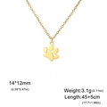 Collar de acero inoxidable 304 dorado pulido con colgante de huella de gato hueca - Una Pata Oro