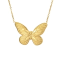 Elegante goldene Schmetterlingskette mit feiner Flügelstruktur an einer zierlichen Kette - Gold