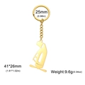 Polished gold helicopter pendant keychain made of durable 304 stainless steel - Airplane / Gold