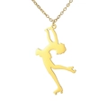 Goldene Edelstahlkette mit Rollschuh-Silhouette-Anhänger für Damen im sportlichen Design - Rollschuh-Bewegung D (ASS2022110305) / Gold
