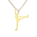 Poliertes Goldanhänger in Ballett-Silhouette an einer filigranen Kette aus Edelstahl 304 - Rollschuh-Bewegung A (ASS2022110305) / Gold