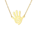 Collar de acero de titanio dorado con colgante de palma en espiral hueca de estilo minimalista - Dorado