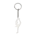 Porte-clés en acier inoxydable avec pendentif silhouette de patinage artistique argenté - Patinage à Roulettes Action 3-Ton Argent