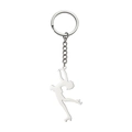Porte-clés en acier inoxydable argenté avec un pendentif silhouette de patineur artistique - Patinage à Roulettes Action 4-Ton Argent