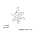 Hollow hexagram star flower pendant in silver finish with 11x14mm dimensions - Daffodil Steel Color