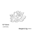 Silberner Lotusblüten-Anhänger aus Edelstahl, 10x15mm DIY-Schmuckstück für Ketten - Lotus Stahlfarbe