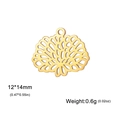 Hohler goldener Blumenanhänger im Lebensbaum-Design mit 12x14mm Größenmarkierung - Chrysantheme Gold