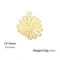 Goldener hohler Geburtsblumen-Anhänger 13x14mm für DIY-Schmuckherstellung und Ketten - Aster Gold