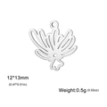 Silberner hohler Geburtsblumen-Anhänger für Schmuckherstellung 12x13mm Edelstahl - Geißblatt Stahlfarbe