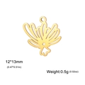 Goldener Durchbruch-Blumenanhänger 12x13mm aus Edelstahl für DIY-Schmuckherstellung - Geißblatt Gold