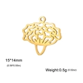 Hohler goldener Blumenanhänger in Wellenform für DIY-Schmuckherstellung 15x14mm - Nelke Gold