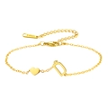 Goldenes Edelstahlarmband mit Buchstaben-D-Anhänger und massivem Herzanhänger für Damen - Buchstabe D-Gold