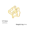 Goldener hohler Blumenanhänger für DIY-Schmuck, Größe 13x13mm und Gewicht ca. 0,4g - Duftwicke Gold