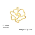 Goldener hohler Blumenanhänger Geburtsblume für DIY Halsketten und Ohrringe 13x14mm - Mohnblume Gold