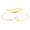 Goldenes Herzanhänger Armband aus Edelstahl mit hohlem Großbuchstaben G Charme - Buchstabe G-Gold