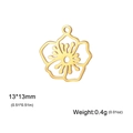 Hohl geformter Blumenanhänger aus Gold für Schmuckherstellung, Maße 13x13mm und Gewicht 0,4g - Weißdorn Gold
