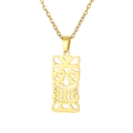Collier en acier inoxydable 304 doré avec pendentif masque tribal ajouré pour couples - Granny Clown Mask / Or
