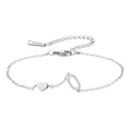 Silbernes Edelstahl-Herzanhänger-Armband mit ovalem Glied und Karabinerverschluss - Buchstabe O - Stahlfarbe