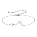 Poliertes silbernes Edelstahl-Herzanhänger-Armband mit einem großen Buchstaben P-Charm-Anhänger - Buchstabe P - Stahlfarbe