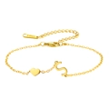 Goldenes Edelstahl-Armband mit Herzanhänger und dem Buchstaben S für Damen - Buchstabe S-Gold