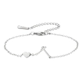Goldenes Edelstahl-Armband mit einem Herzanhänger und dem Großbuchstaben T als Anhänger - Buchstabe T - Stahlfarbe