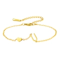 Goldenes Edelstahl-Armband mit Herzanhänger und dem Großbuchstaben U als stilvoller Charme - Buchstabe U-Gold