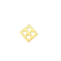 18K gold plated stainless steel square pendant with heart cutouts for DIY jewelry making - Heart Square / Gold