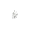 Silver stainless steel strawberry pendant charm with hollow seeds for DIY jewelry - Strawberry / Silver