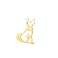 18K gold plated stainless steel dachshund dog heart charm for DIY jewelry - Gold Puppy